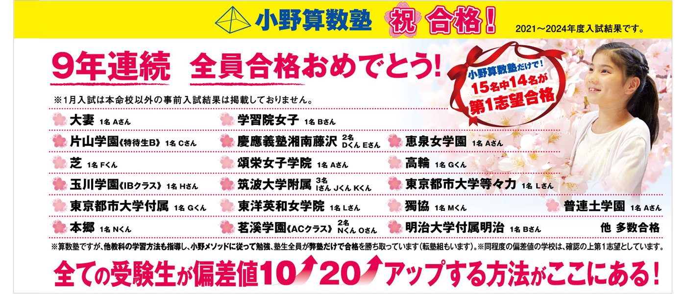 驚異の合格実績!! 全ての受験生が偏差値10，20…アップする方法がここにある！